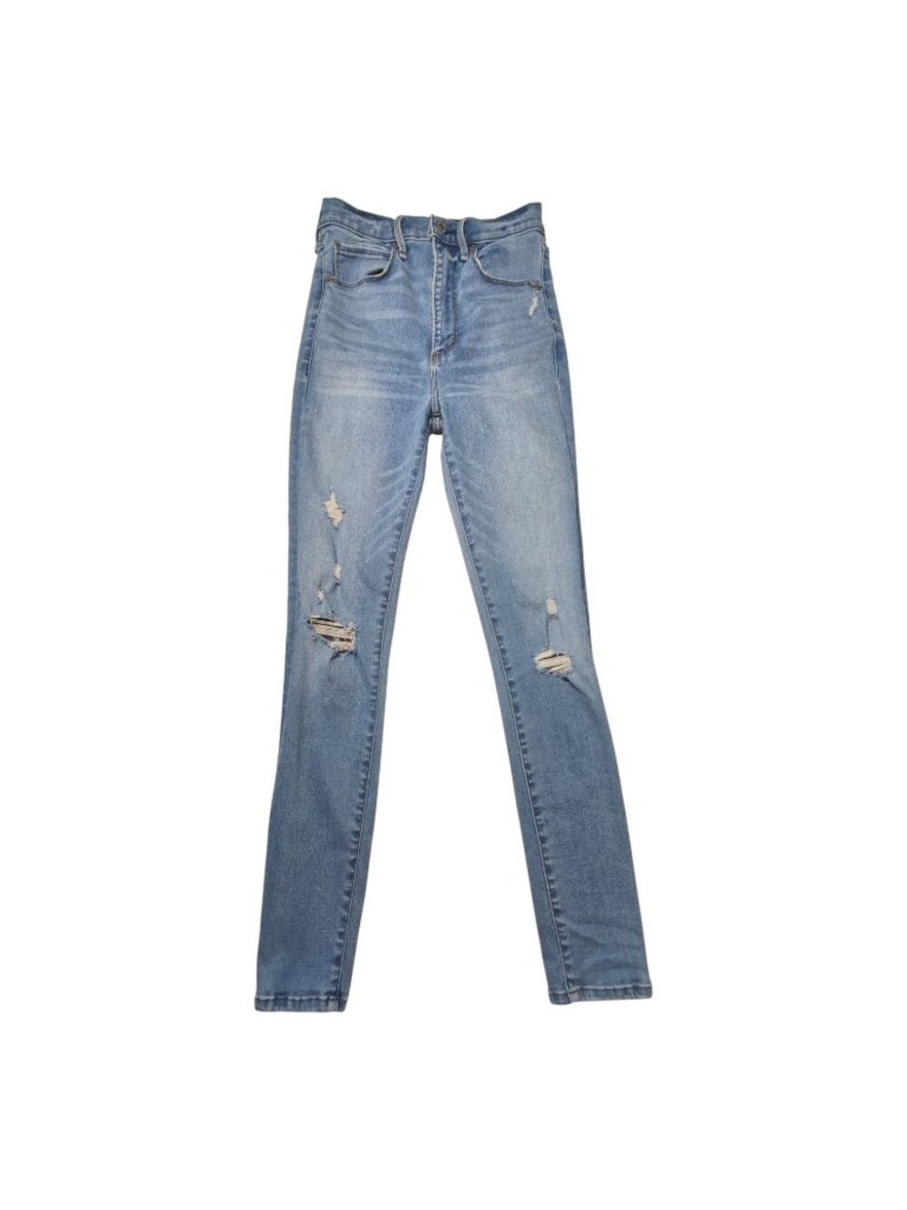 Abercrombie & Fitch Ultra High Rise Super Skinny Distressed Blue Jeans Womens 25